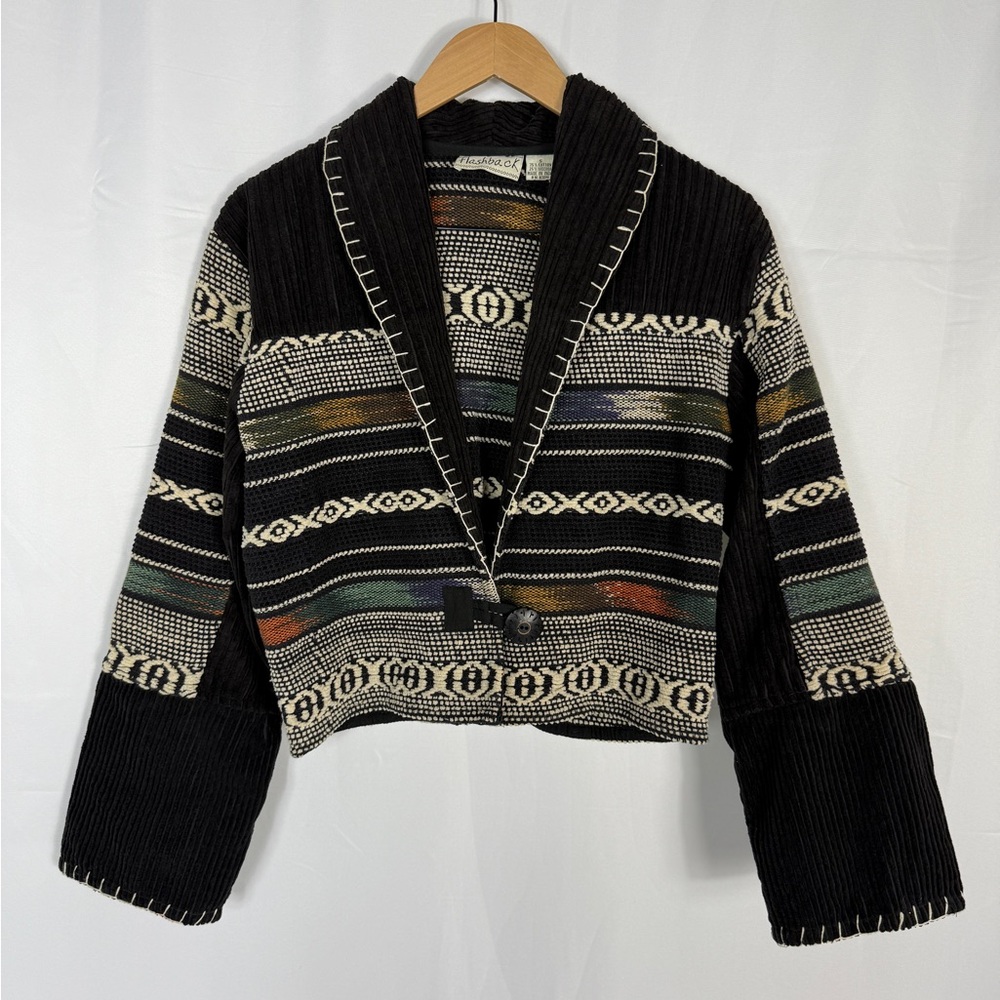 Vintage Flashback Tapestry Western Boho Jacket Blazer Women’s Small